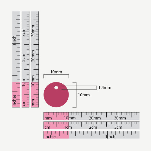 10mm Circle | Side Hole | Flat | 20% Recycled Plastic